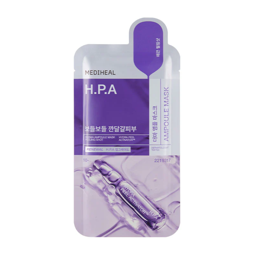 MEDIHEAL H.P.A. (Hydra Peel Activator) Derma Ampoule Mask - Renewal Upgrade, Pack of 10 or 1, Korean Beauty