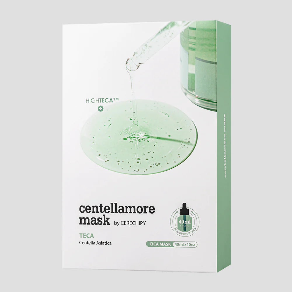 CERECHIPY Centellamore Mask, Pack of 1 or 10, Korean Beauty