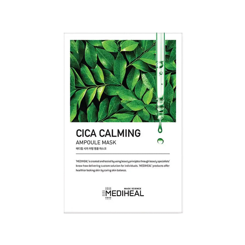MEDIHEAL Ampoule Cica Calming Face Mask, Pack of 10 or 1, Korean Beauty