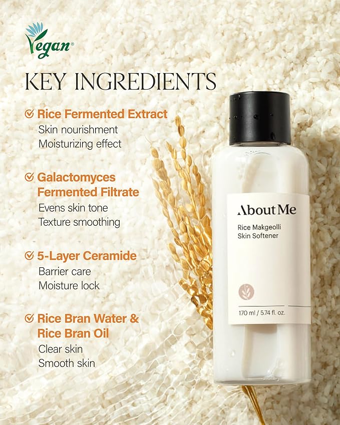 ABOUT ME Rice Makgeolli Skin Softener, 170 ml, Korean Beauty