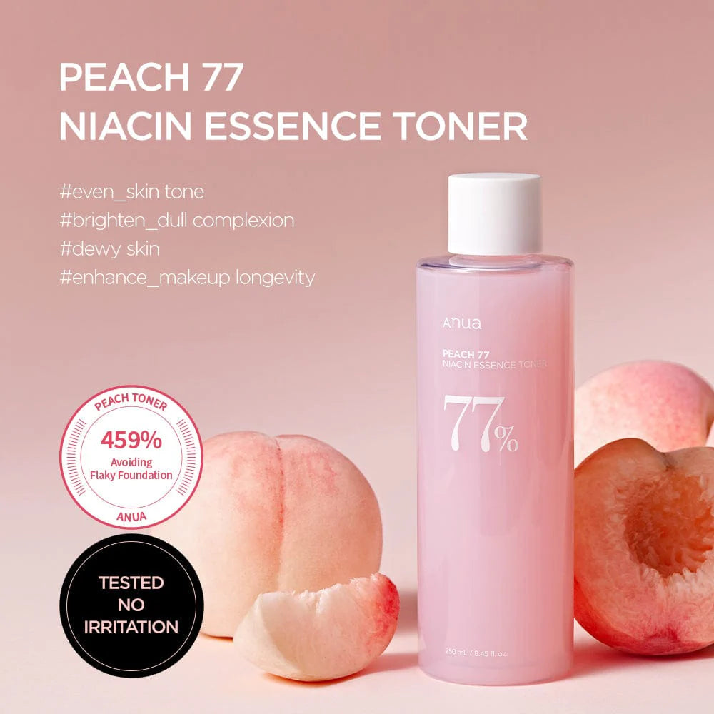 ANUA Peach 77 Niacin Essence Toner,  250ml, Korean Beauty