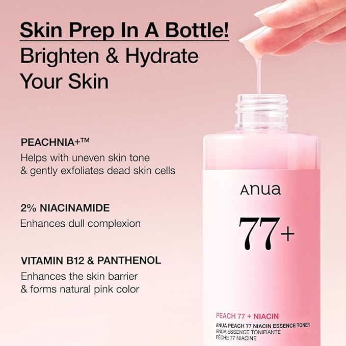 ANUA Peach 77 Niacin Essence Toner,  250ml, Korean Beauty