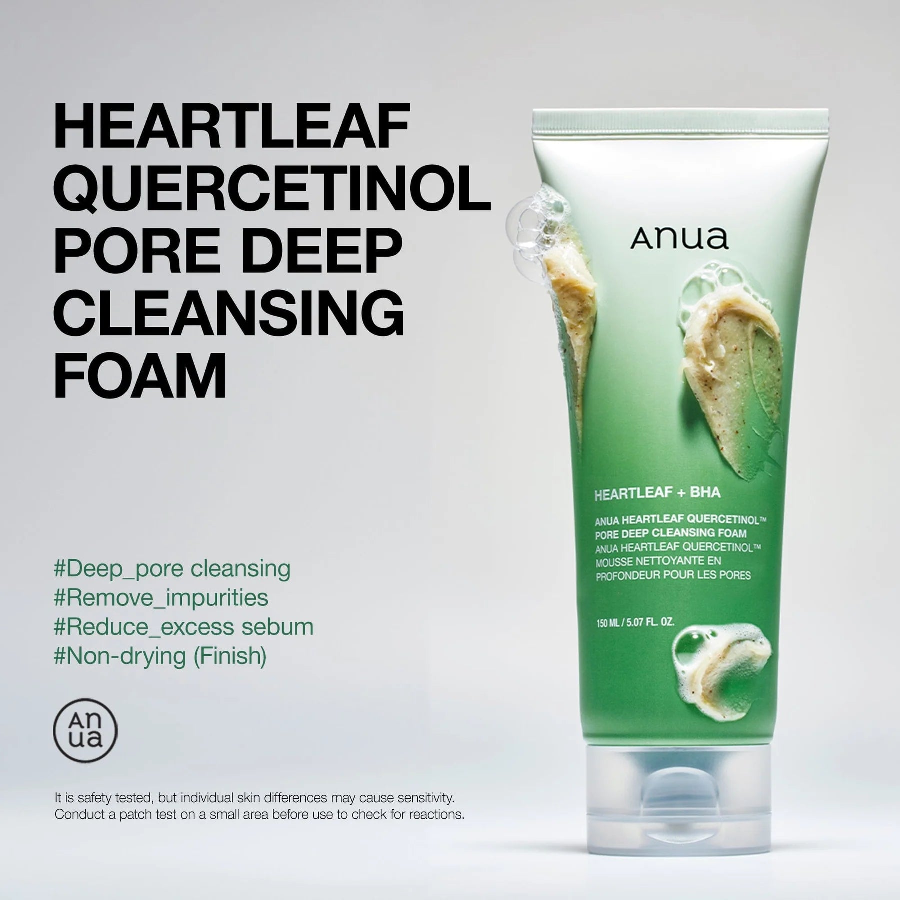 ANUA Heartleaf Quercetinol™ Pore Deep Cleansing Foam, 150 ml, Korean Beauty