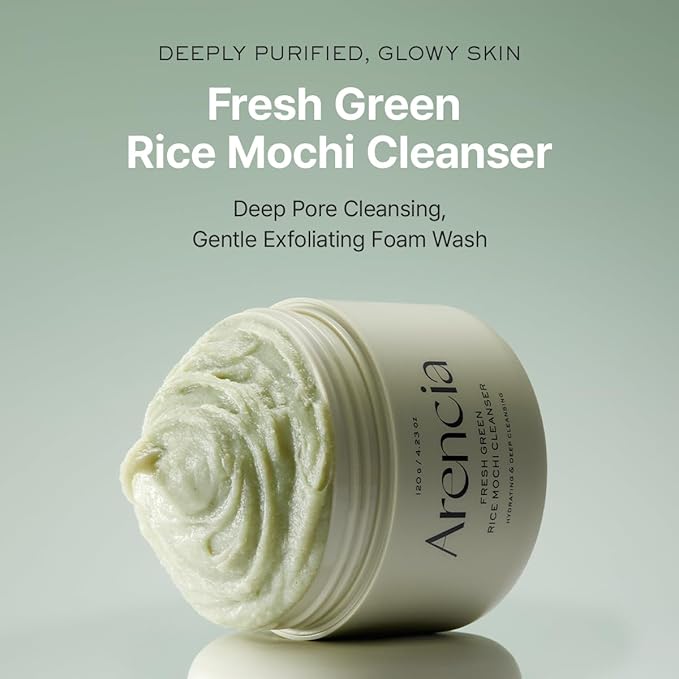 ARENCIA Fresh Green Rice Mochi Cleanser, 120g, Korean Beauty