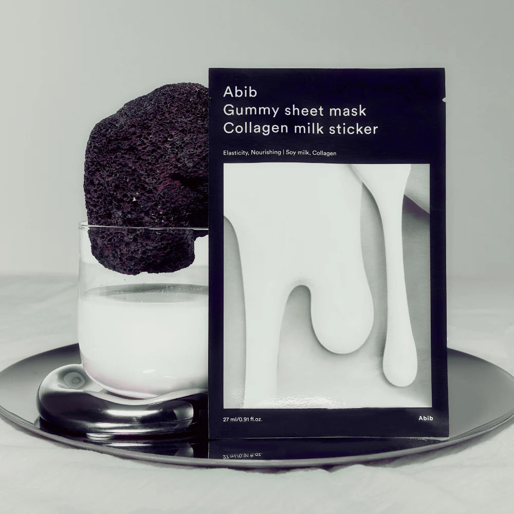 ABIB Gummy Sheet Mask Collagen Milk Sticker, PACK of 1 or 10, Korean Beauty