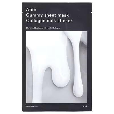 ABIB Gummy Sheet Mask Collagen Milk Sticker, PACK of 1 or 10, Korean Beauty