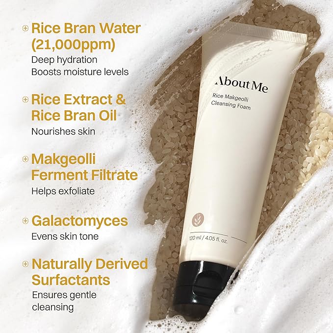 ABOUT ME Rice Makgeolli Cleansing Foam, 120ml, Korean Beauty