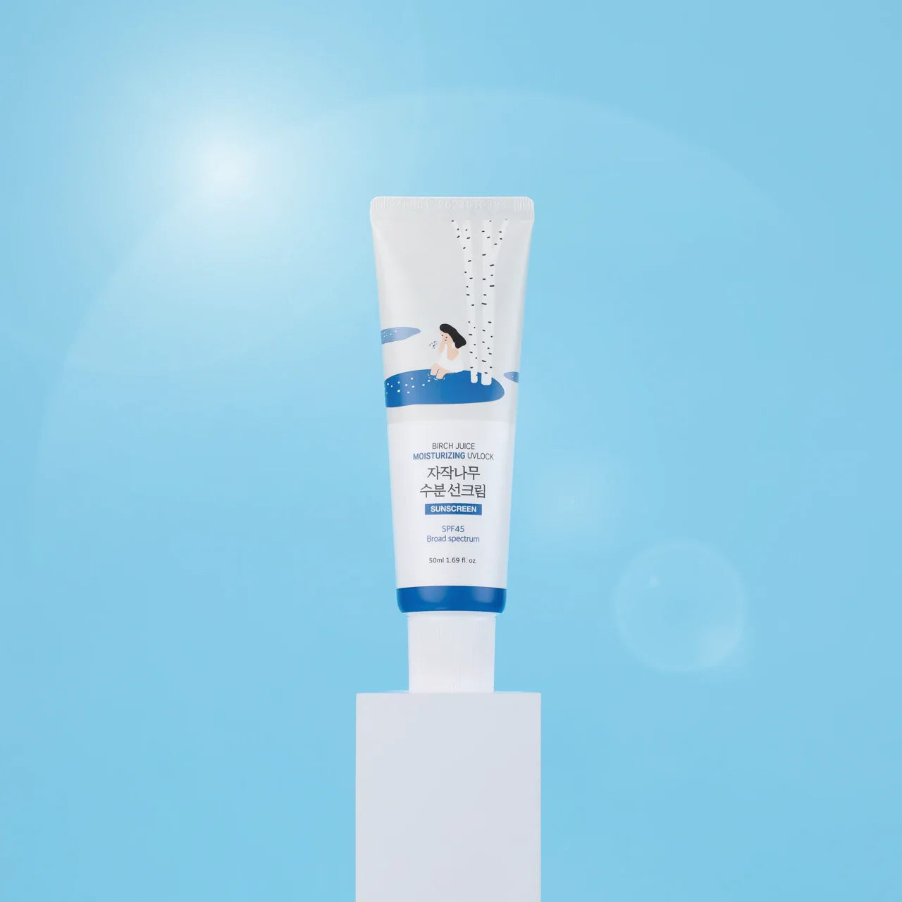 ROUNDLAB Birch Juice Moisturizing UV Lock Sunscreen, SPF 45 PA++++, 50ml, KOREAN BEAUTY