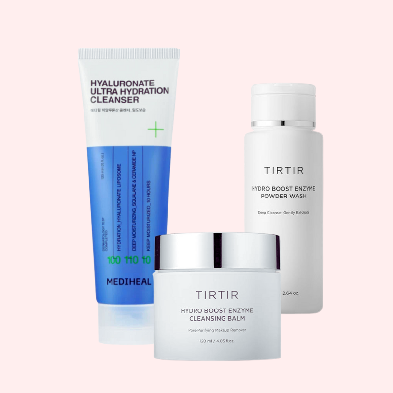 TIRTIR & MEDIHEAL Moisture Lock Korean Double Cleansing & Exfoliation Set, Korean Beauty