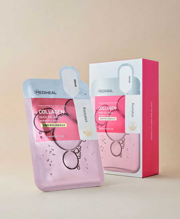 MEDIHEAL COLLAGEN NUDE GEL MASK, PACK of 10, Korean Beauty