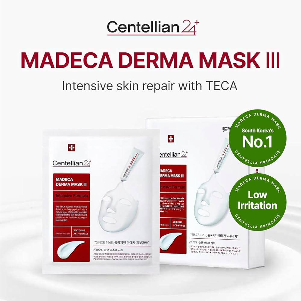 Madeca Mask CENTELLIAN 24 Madeca Derma Mask III, PACK of 1 or 10, Korean Beauty ...