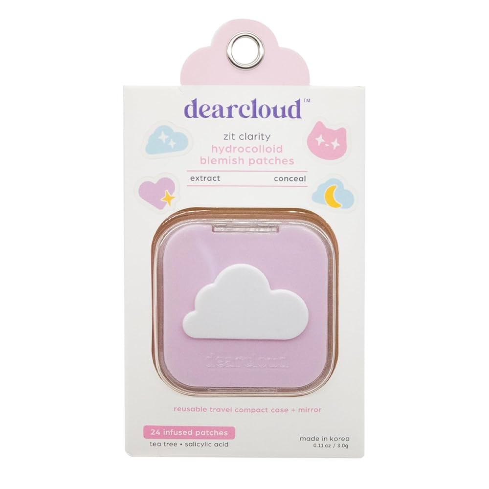DEARCLOUD Zit Clarity Hydrocolloid Blemish Patches, 24-pcs w/ Compact & 36-pcs Refill Set, Korean Beauty