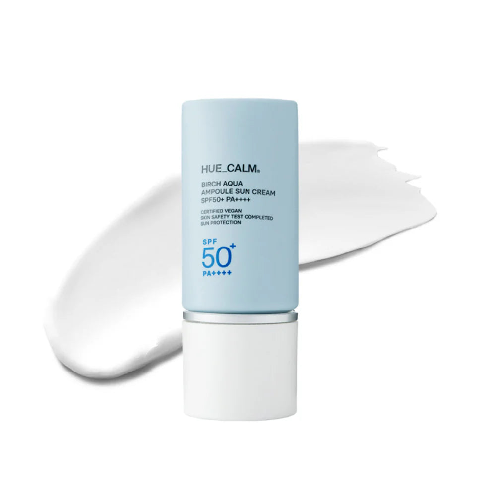 HUE CALM Birch Aqua Ampoule Sun Cream, SPF 50 PA++++, 60ml, Korean Beauty