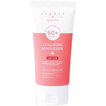 JIGOTT Signature Collagen Sunscreen, SPF 50 PA++++ UVA+UVB, 70ml, KOREAN BEAUTY