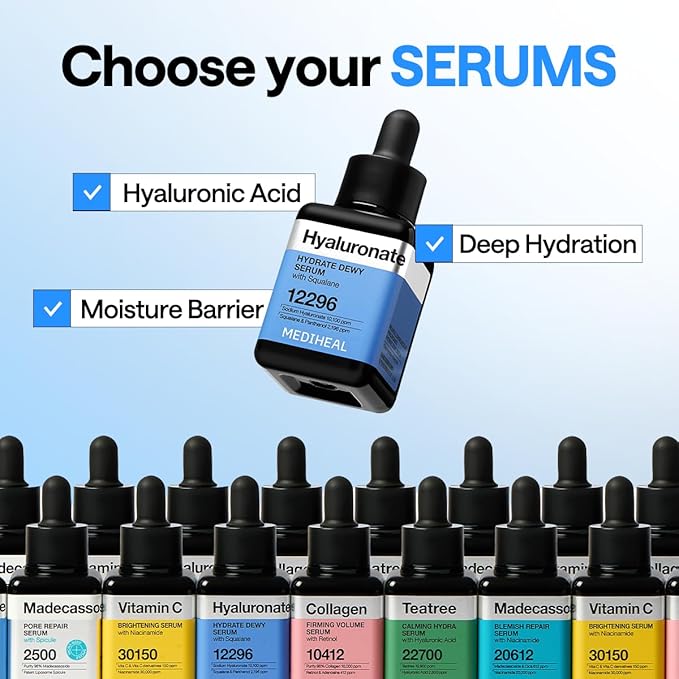 MEDIHEAL Hyaluronate Hydrate Dewy Serum, 1.35 fl. oz., Korean Beauty