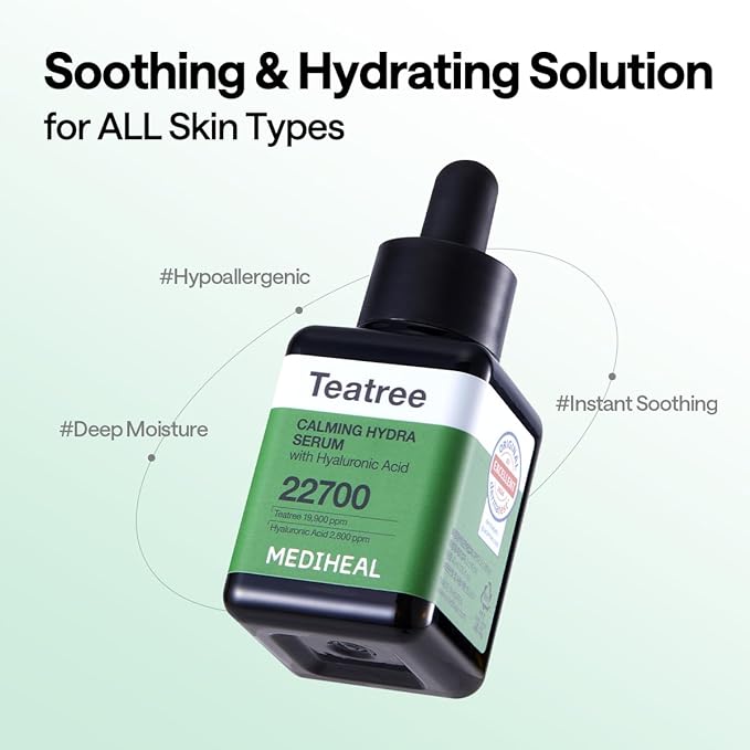 MEDIHEAL Tea Tree Calming Hydra Serum, 1.35 fl. oz., Korean Beauty