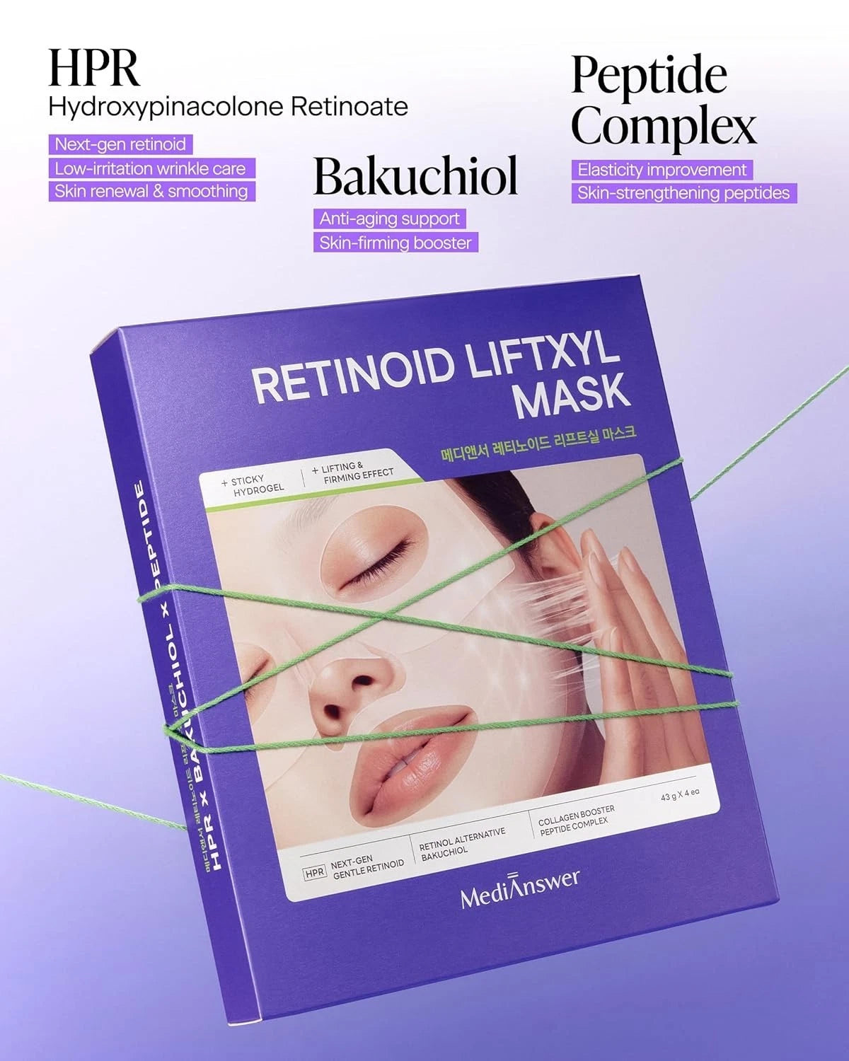 MEDIANSWER Retinoid Liftxyl Mask, Pack of 1 or 4, Korean Beauty