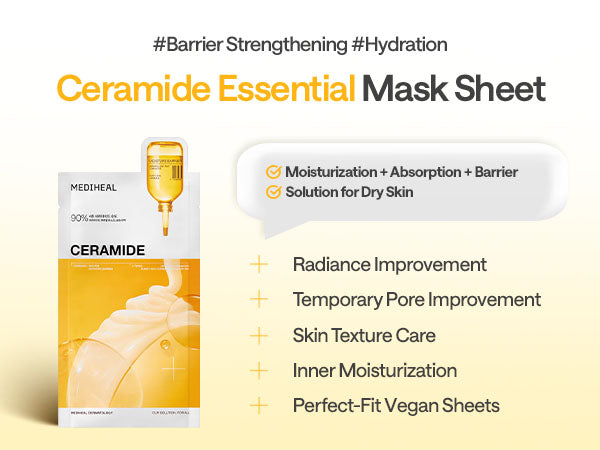 MEDIHEAL Ceramide Essential Mask, PACK 1, 4, or 10, Korean Beauty