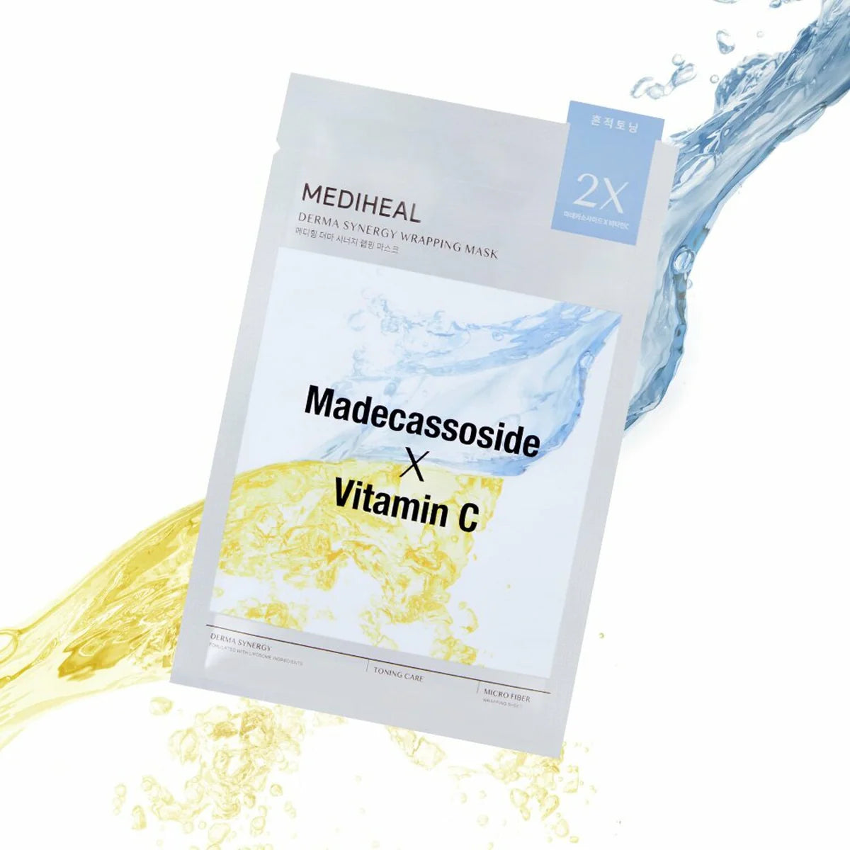 MEDIHEAL Derma Synergy Wrapping Mask, Madecassoside x Vitamin C (Toning Care), PACK of 1 or 10, Korean Beauty