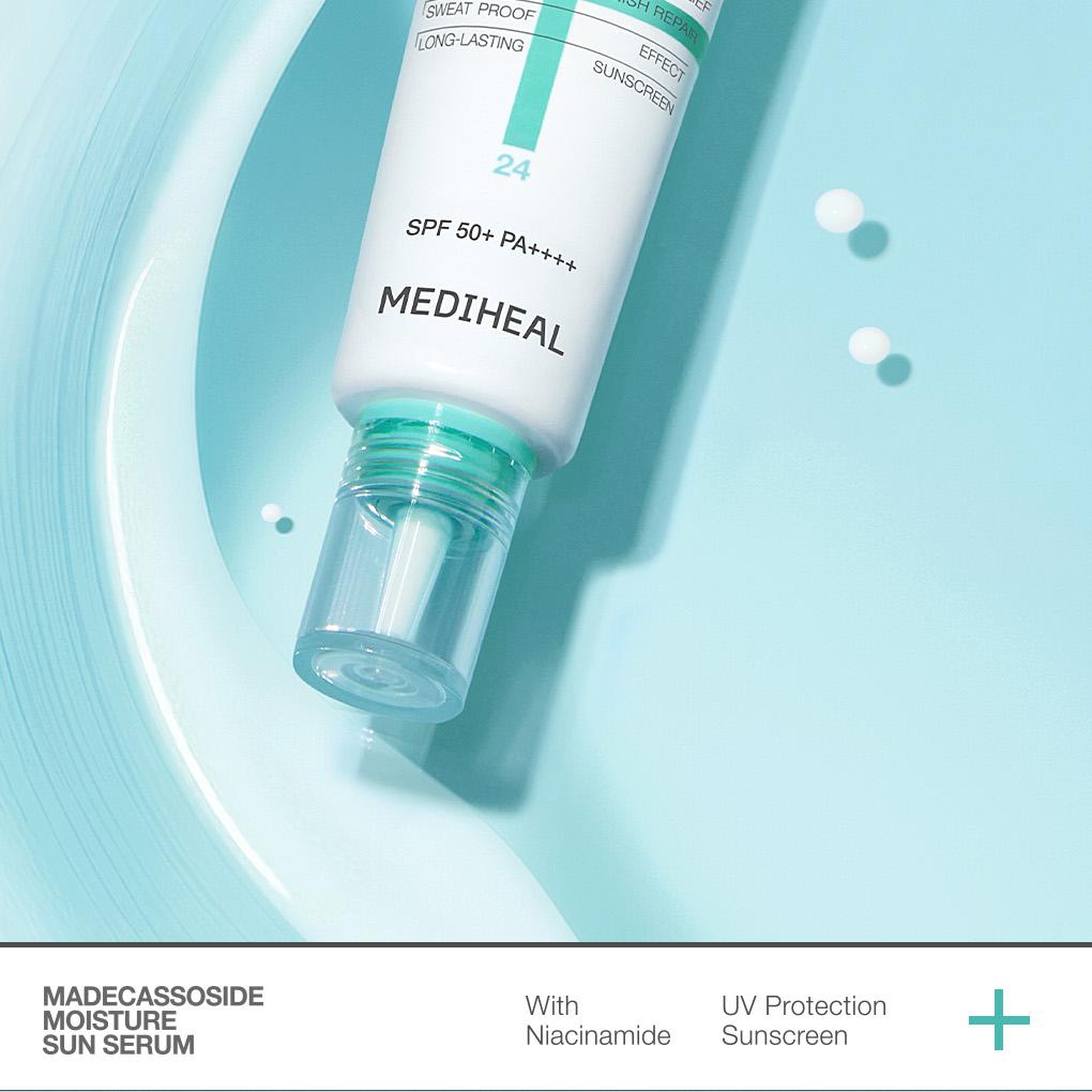 MEDIHEAL Madecassoside Moisture Sun Serum SPF 50+, Korean Beauty