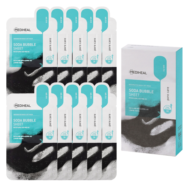 MEDIHEAL Soda Bubble Sheet, Pack of 10 or 1, Korean Beauty