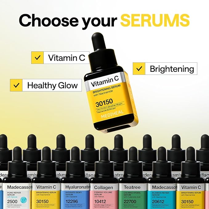 MEDIHEAL Vitamin C Brightening Serum, 1.35 fl. oz., Korean Beauty