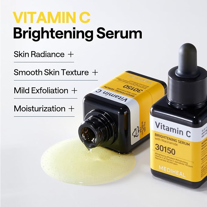 MEDIHEAL Vitamin C Brightening Serum, 1.35 fl. oz., Korean Beauty