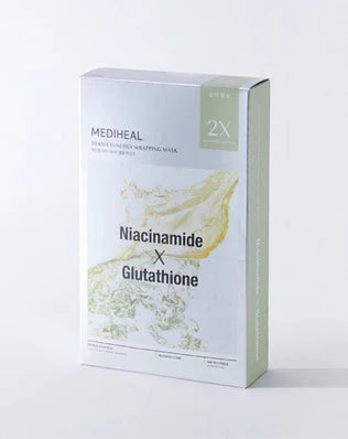 MEDIHEAL Derma Synergy Wrapping Mask, Niacinamide x Glutathione (Blemish Care), PACK of 1 or 10, Korean Beauty