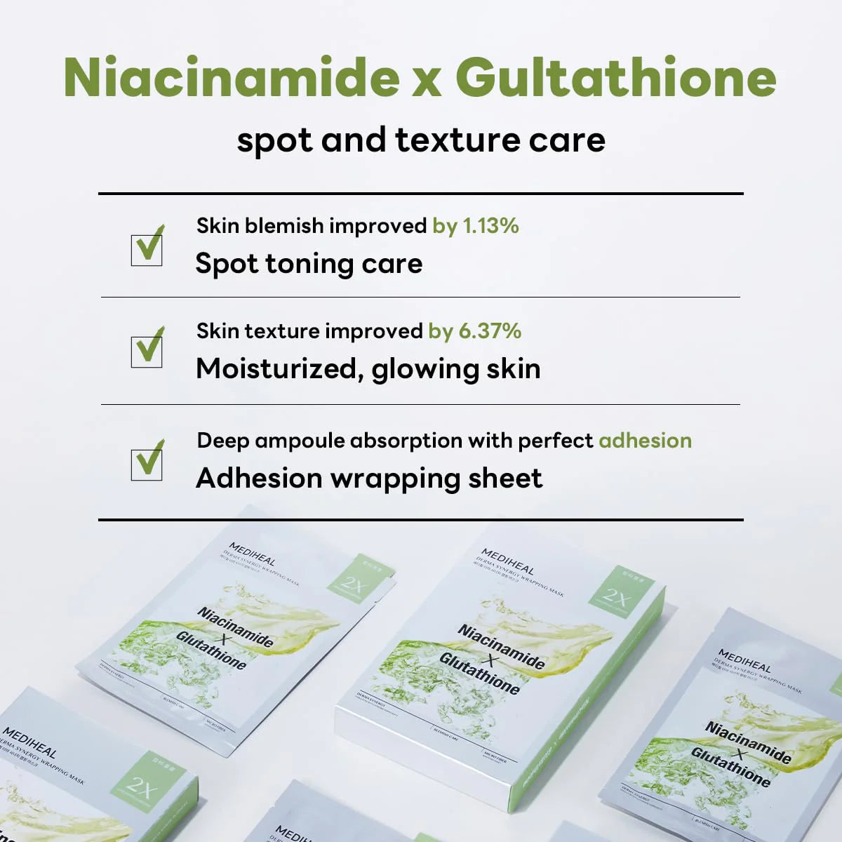 MEDIHEAL Derma Synergy Wrapping Mask, Niacinamide x Glutathione (Blemi Mask Marie MEDIHEAL Derma Synergy Wrapping Mask, Niacinamide x Glutathione (Blemi Mask Marie