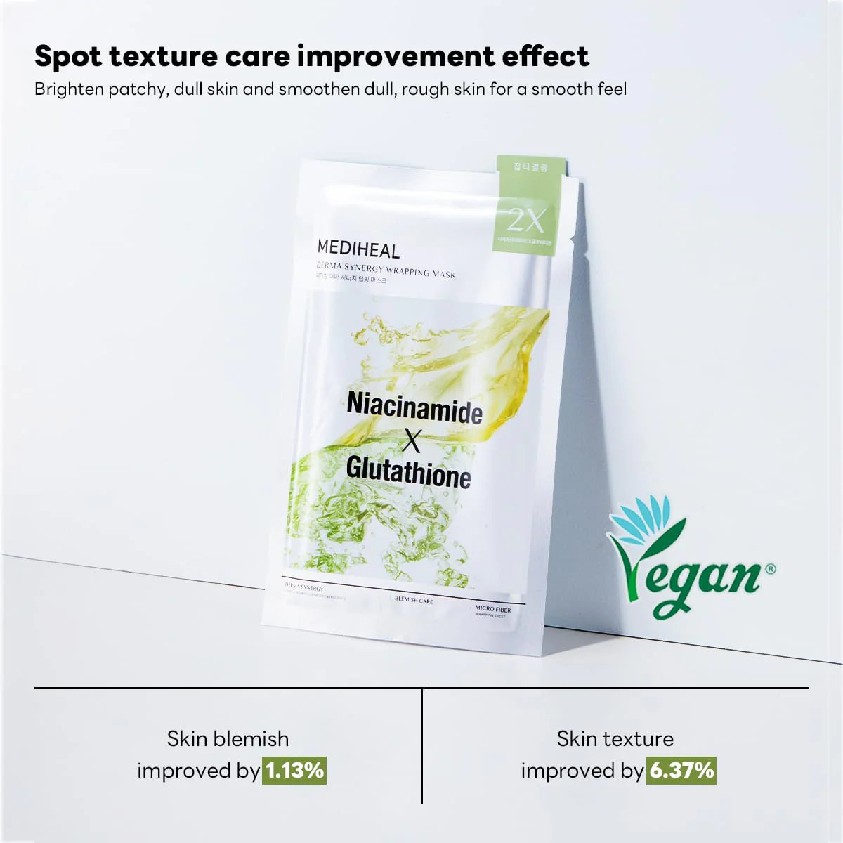 MEDIHEAL Derma Synergy Wrapping Mask, Niacinamide x Glutathione (Blemish Care), PACK of 1 or 10, Korean Beauty