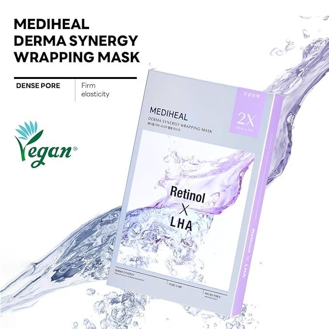 MEDIHEAL Derma Synergy Wrapping Mask, Retinol x LHA (Pore Care