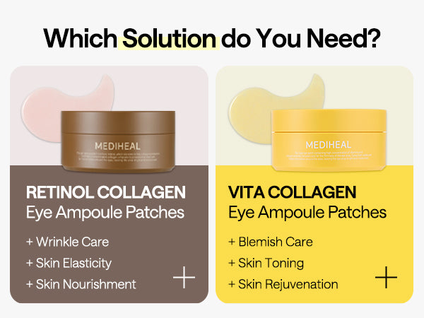 MEDIHEAL Retinol Collagen Eye Ampoule Patch, Korean Beauty