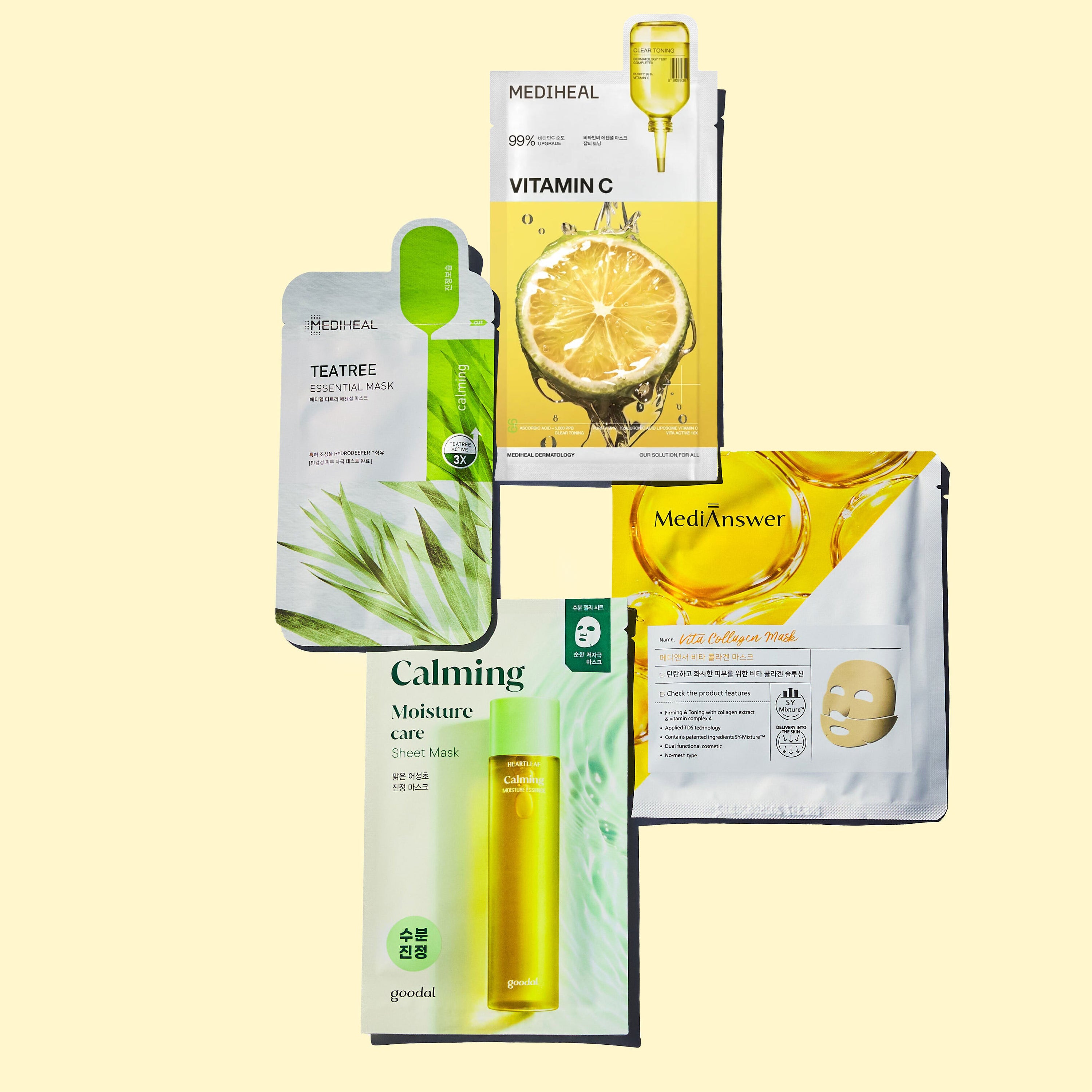 Sun Lover’s Essentials Korean Sheet Mask Set — After-Sun Repair & Hydration Set (4 Pcs - Assorted)