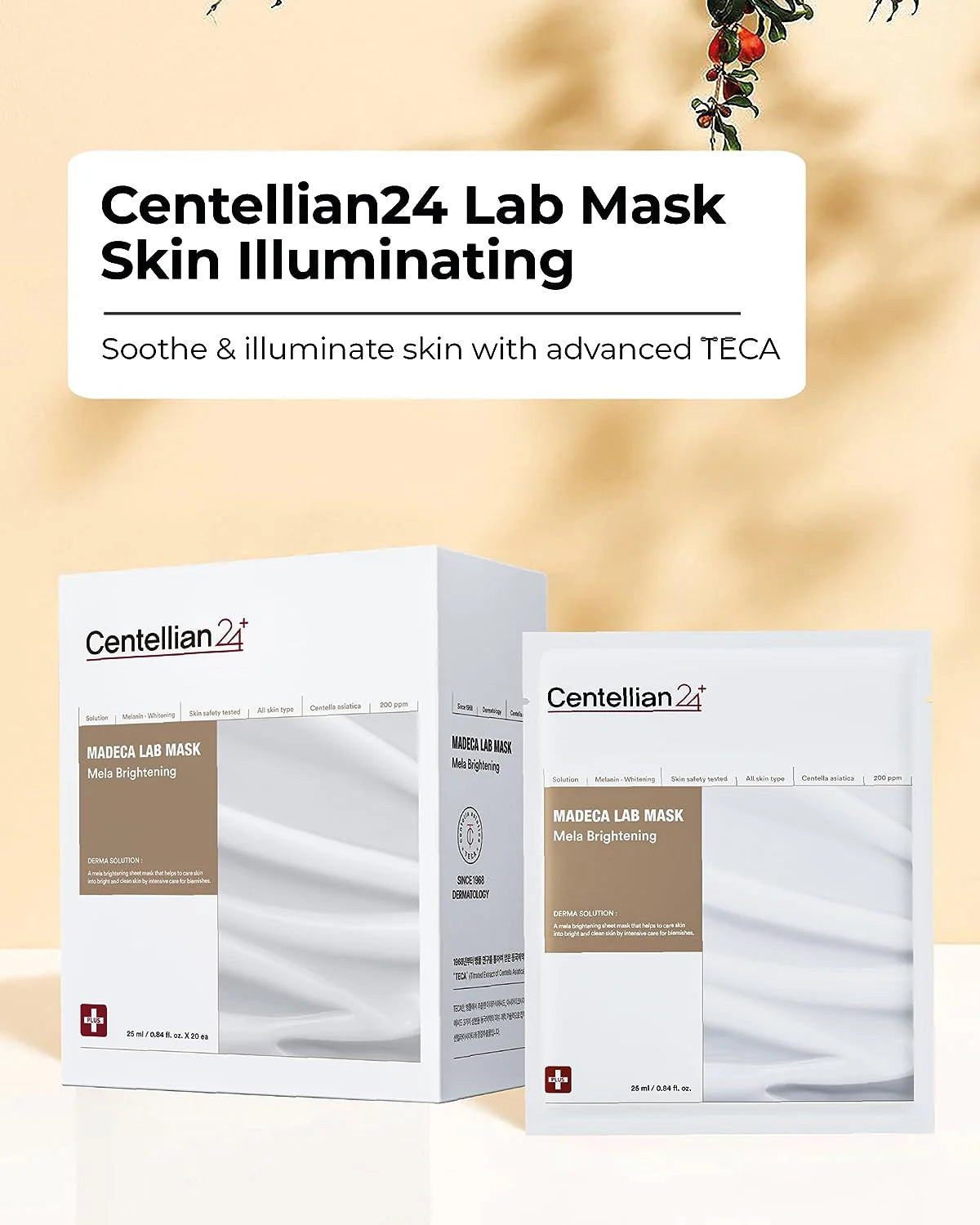 CENTELLIAN 24 Madeca Lab Mask Mela Brightening, PACK of 1 or 20, Korean Beauty