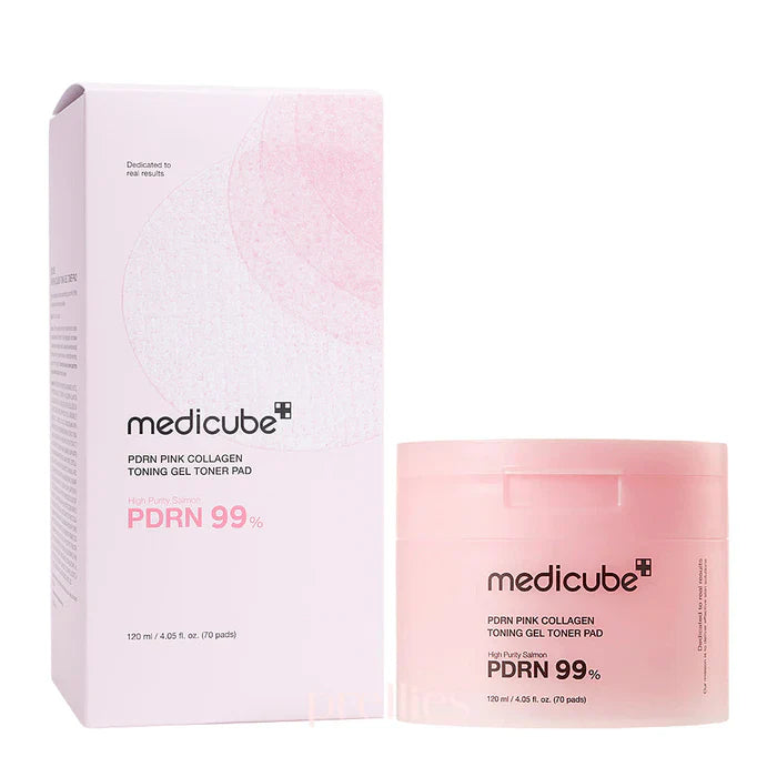 MEDICUBE PDRN Pink Collagen Toning Gel Toner Pad, Korean Beauty