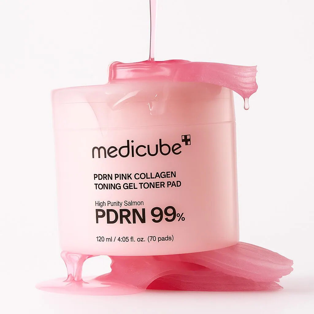 MEDICUBE PDRN Pink Collagen Toning Gel Toner Pad, Korean Beauty
