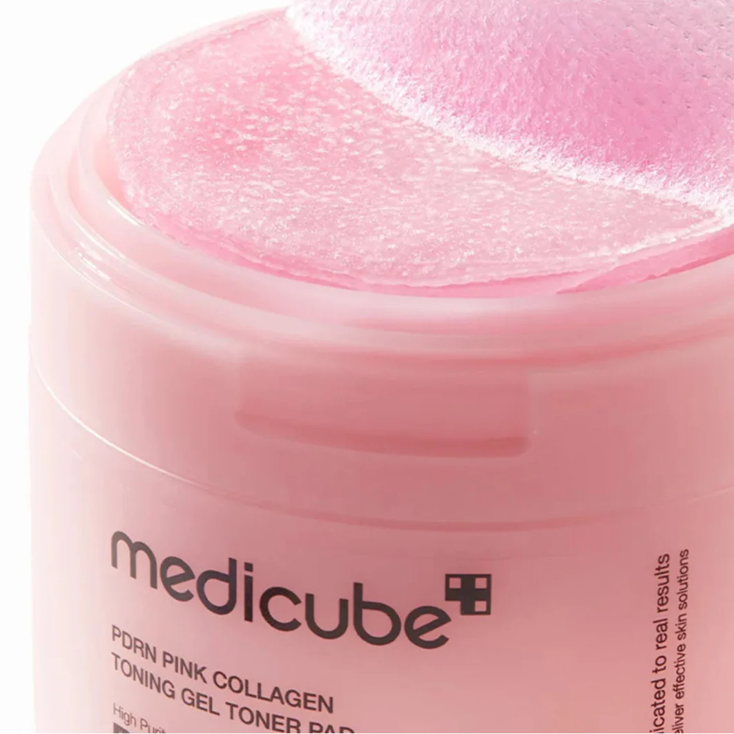 MEDICUBE PDRN Pink Collagen Toning Gel Toner Pad, Korean Beauty