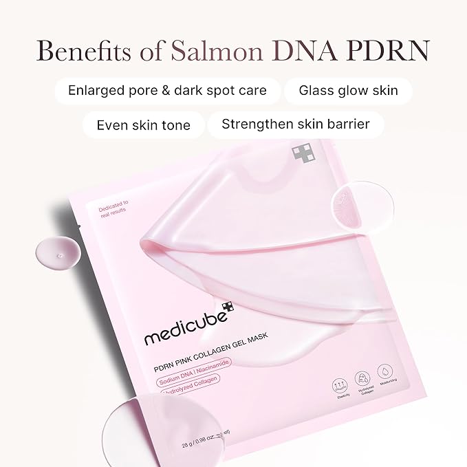 MEDICUBE PDRN Pink Collagen Gel Mask, Pack of 1 or 4, Korean Beauty