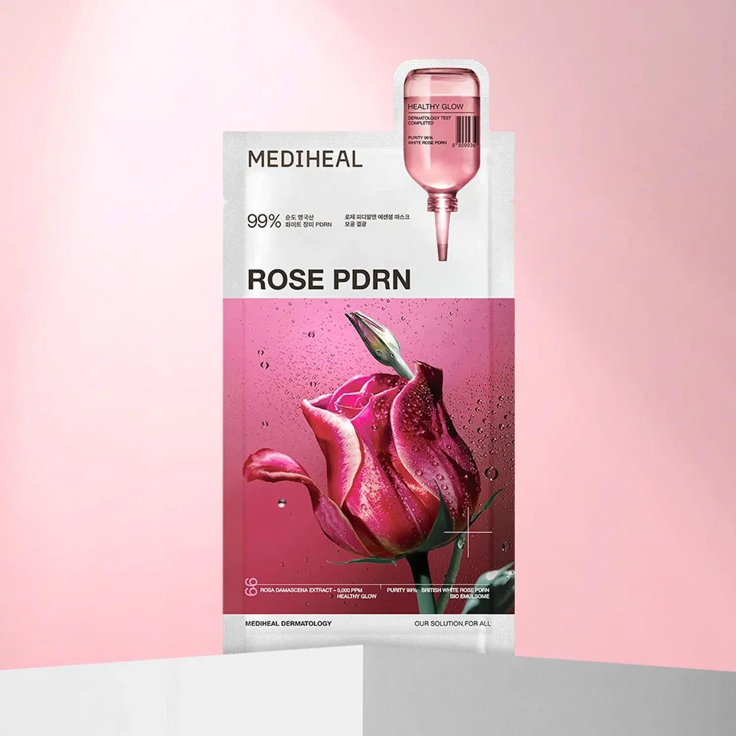 MEDIHEAL Rose PDRN Essential Mask Healthy Glow, PACK of 1 or 10, Korean Beauty