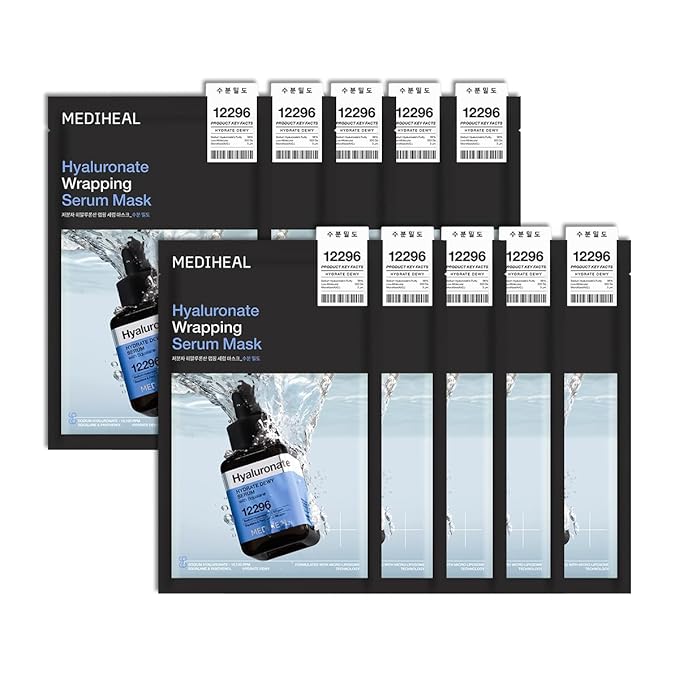 MEDIHEAL Hyaluronate Wrapping Serum Mask, PACK of 1 or 10, Korean Beauty