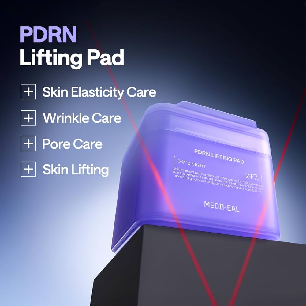 MEDIHEAL PDRN Lifting Pad — Day & Night Toner Pads, Korean Beauty