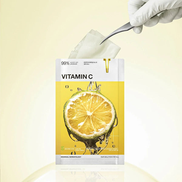 MEDIHEAL VITAMIN C フェイスマスクプランエス MEDIHEAL Vitamin C Essential Mask, PACK of 4 or 10, Korean Beauty