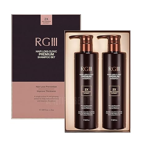 RGIII Premium 2X Red Ginseng Hair Loss Prevention Shampoo (Set of 2), Korean Beauty