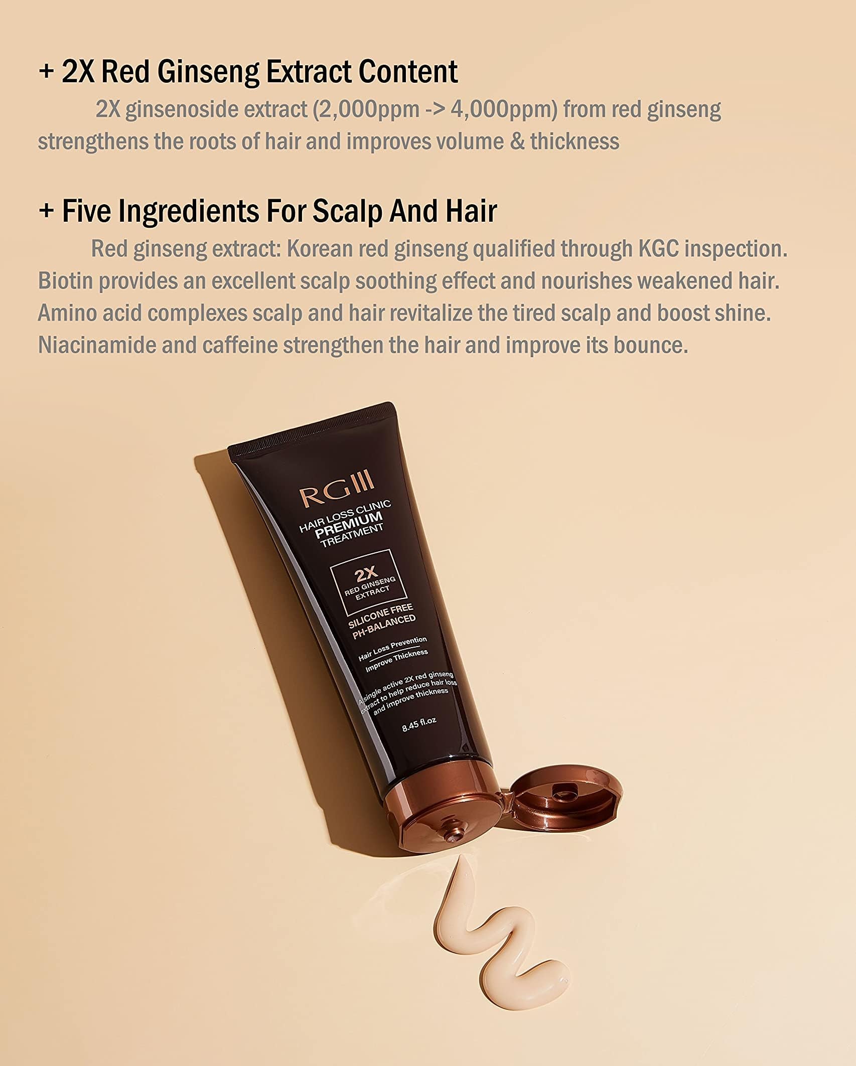 RGIII Premium 2X Red Ginseng Hair Loss Prevention Shampoo & Treatment Set