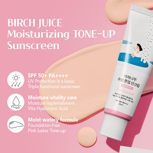 ROUNDLAB Birch Juice Moisturizing Tone Up Sun Cream, SPF 50 PA++++, 50ml, KOREAN BEAUTY (Copy)