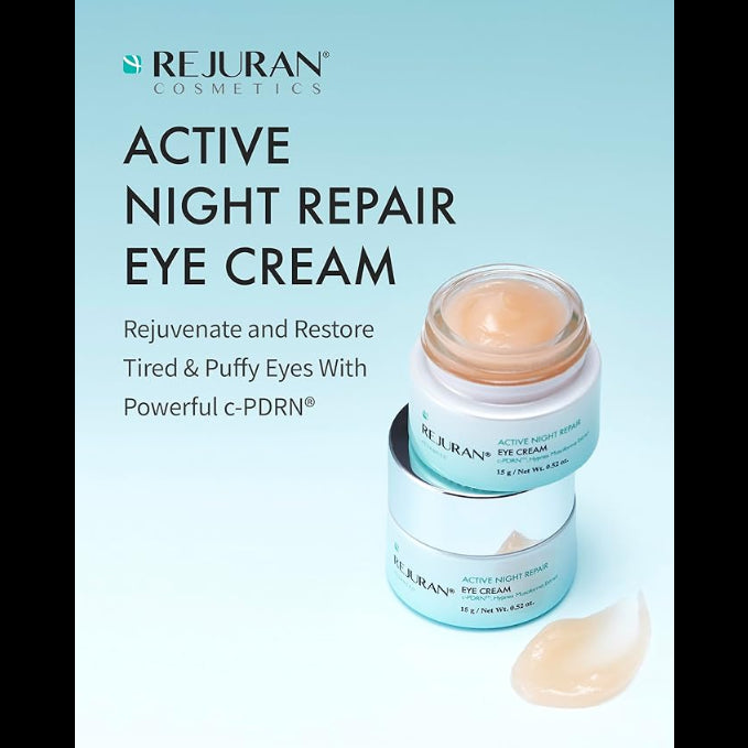 REJURAN Advanced Active Night Repair Eye Cream, c-PDRN - Anti-Aging, Firming, Moisturizing Eye Cream, Clinically Developed, 0.52 oz, Korean Beauty