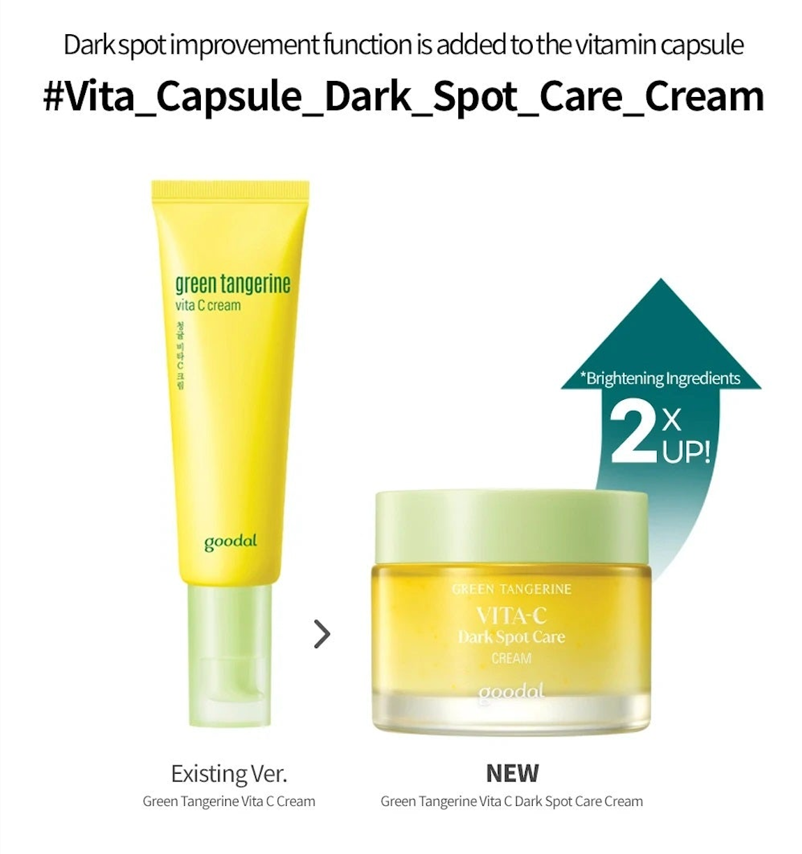 GOODAL Green Tangerine Vita C Dark Spot Care Cream, Korean Beauty