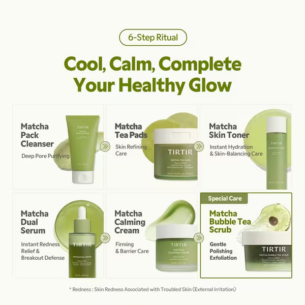 TIRTIR Matcha Bubble Tea Scrub, 95g, Korean Beauty