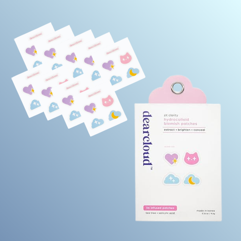 DEARCLOUD Zit Clarity Hydrocolloid Blemish Patches, 24-pcs w/ Compact & 36-pcs Refill Set, Korean Beauty
