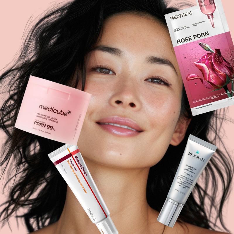 Timeless Radiance PDRN Set  — Includes Toner Pads, Mask, Cream & Sunscreen, Korean Beauty